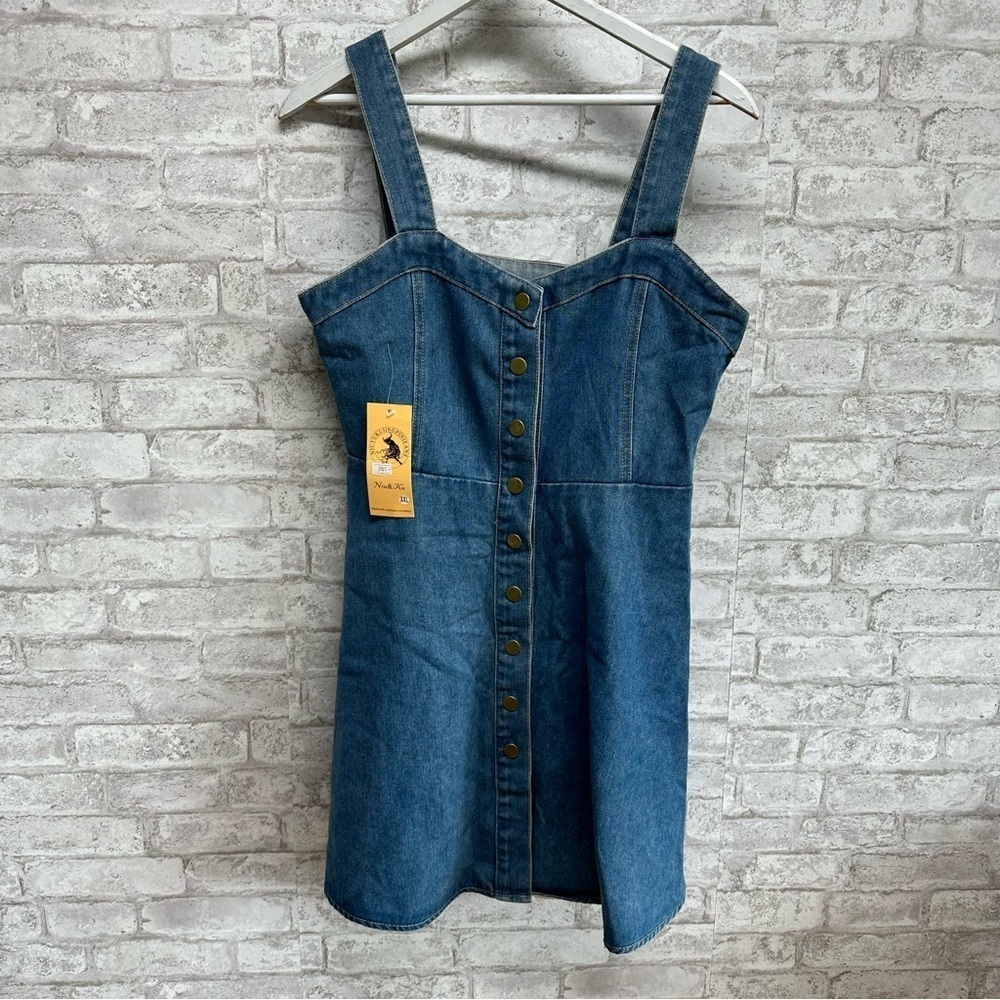 NIU & Ku jeans denim snap button dress women’s XXL NWT